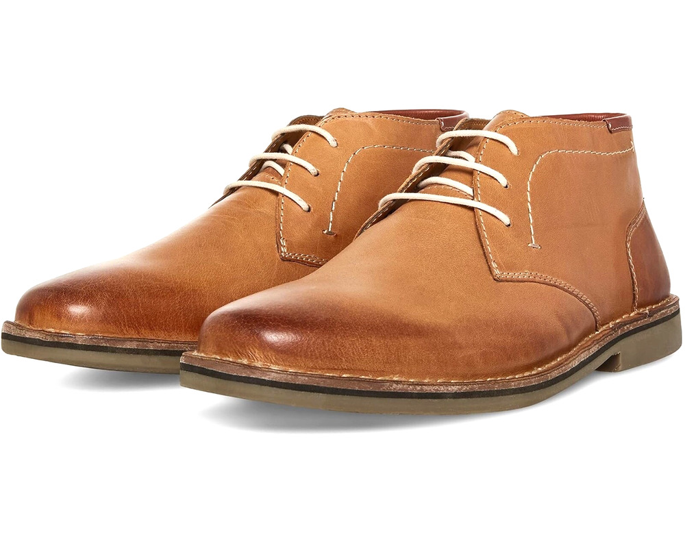 NWB Steve Madden Hestonn Men's Chukka Shoe Lace Up Brown/Tan Leather size 9.5